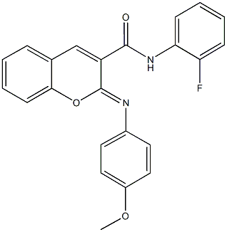 N-(2-fluorophenyl)-2-[(4-methoxyphenyl)imino]-2H-chromene-3-carboxamide 结构式