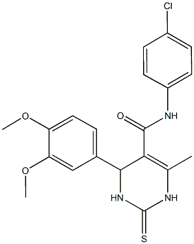 N-(4-chlorophenyl)-4-(3,4-dimethoxyphenyl)-6-methyl-2-thioxo-1,2,3,4-tetrahydro-5-pyrimidinecarboxamide 结构式