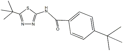 4-tert-butyl-N-(5-tert-butyl-1,3,4-thiadiazol-2-yl)benzamide 结构式