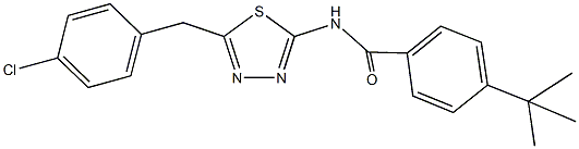4-tert-butyl-N-[5-(4-chlorobenzyl)-1,3,4-thiadiazol-2-yl]benzamide 结构式