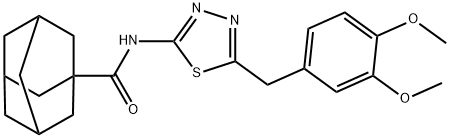N-[5-(3,4-dimethoxybenzyl)-1,3,4-thiadiazol-2-yl]-1-adamantanecarboxamide 结构式