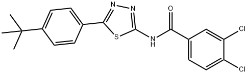 N-[5-(4-tert-butylphenyl)-1,3,4-thiadiazol-2-yl]-3,4-dichlorobenzamide 结构式