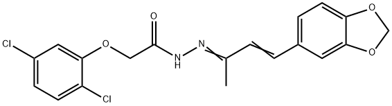 N'-[3-(1,3-benzodioxol-5-yl)-1-methyl-2-propenylidene]-2-(2,5-dichlorophenoxy)acetohydrazide 结构式