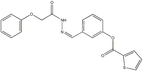 3-[2-(phenoxyacetyl)carbohydrazonoyl]phenyl 2-thiophenecarboxylate 结构式