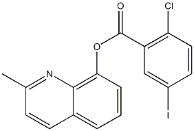 2-methyl-8-quinolinyl 2-chloro-5-iodobenzoate 结构式