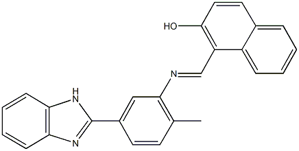 1-({[5-(1H-benzimidazol-2-yl)-2-methylphenyl]imino}methyl)-2-naphthol 结构式
