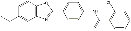 2-chloro-N-[4-(5-ethyl-1,3-benzoxazol-2-yl)phenyl]benzamide 结构式