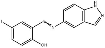 2-[(1H-indazol-5-ylimino)methyl]-4-iodophenol 结构式