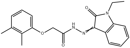 2-(2,3-dimethylphenoxy)-N'-(1-ethyl-2-oxo-1,2-dihydro-3H-indol-3-ylidene)acetohydrazide 结构式