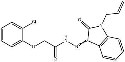 N'-(1-allyl-2-oxo-1,2-dihydro-3H-indol-3-ylidene)-2-(2-chlorophenoxy)acetohydrazide 结构式