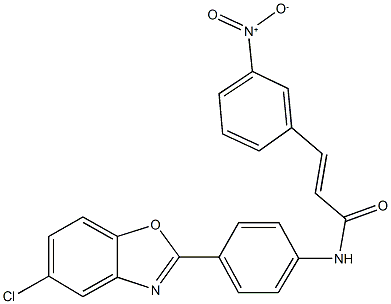 N-[4-(5-chloro-1,3-benzoxazol-2-yl)phenyl]-3-{3-nitrophenyl}acrylamide 结构式