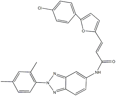 3-[5-(4-chlorophenyl)-2-furyl]-N-[2-(2,4-dimethylphenyl)-2H-1,2,3-benzotriazol-5-yl]acrylamide 结构式