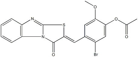 5-bromo-2-methoxy-4-[(3-oxo[1,3]thiazolo[3,2-a]benzimidazol-2(3H)-ylidene)methyl]phenyl acetate 结构式