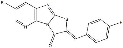 7-bromo-2-(4-fluorobenzylidene)[1,3]thiazolo[2',3':2,3]imidazo[4,5-b]pyridin-3(2H)-one 结构式
