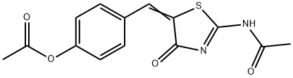 4-{[2-(acetylimino)-4-oxo-1,3-thiazolidin-5-ylidene]methyl}phenyl acetate 结构式