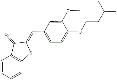 2-[4-(isopentyloxy)-3-methoxybenzylidene]-1-benzothiophen-3(2H)-one 结构式