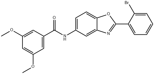 N-[2-(2-bromophenyl)-1,3-benzoxazol-5-yl]-3,5-dimethoxybenzamide 结构式