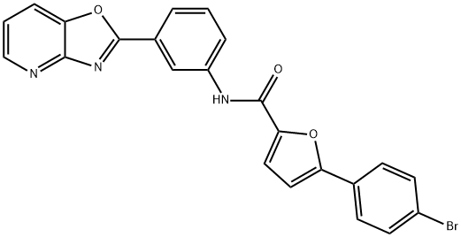 5-(4-bromophenyl)-N-(3-[1,3]oxazolo[4,5-b]pyridin-2-ylphenyl)-2-furamide 结构式