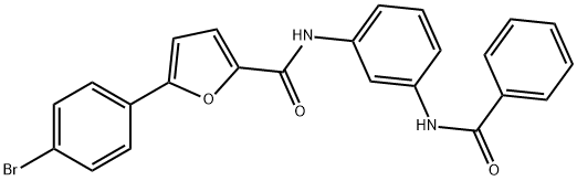 N-[3-(benzoylamino)phenyl]-5-(4-bromophenyl)-2-furamide 结构式