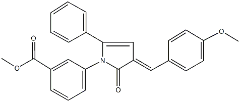 methyl 3-[3-(4-methoxybenzylidene)-2-oxo-5-phenyl-2,3-dihydro-1H-pyrrol-1-yl]benzoate 结构式