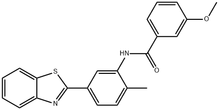 N-[5-(1,3-benzothiazol-2-yl)-2-methylphenyl]-3-methoxybenzamide 结构式