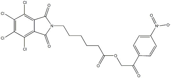 2-{4-nitrophenyl}-2-oxoethyl 6-(4,5,6,7-tetrachloro-1,3-dioxo-1,3-dihydro-2H-isoindol-2-yl)hexanoate 结构式