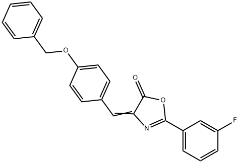 4-[4-(benzyloxy)benzylidene]-2-(3-fluorophenyl)-1,3-oxazol-5(4H)-one 结构式