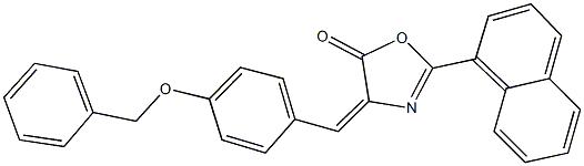 4-[4-(benzyloxy)benzylidene]-2-(1-naphthyl)-1,3-oxazol-5(4H)-one 结构式