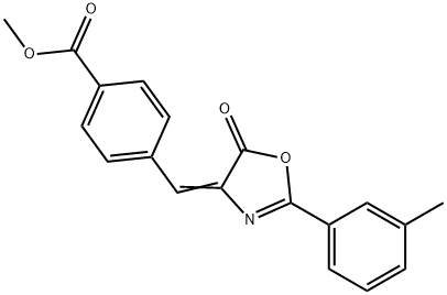 methyl 4-[(2-(3-methylphenyl)-5-oxo-1,3-oxazol-4(5H)-ylidene)methyl]benzoate 结构式