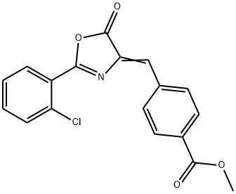 methyl 4-[(2-(2-chlorophenyl)-5-oxo-1,3-oxazol-4(5H)-ylidene)methyl]benzoate 结构式