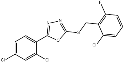 (2-chloro-6-fluorophenyl)methyl 5-(2,4-dichlorophenyl)-1,3,4-oxadiazol-2-yl sulfide 结构式