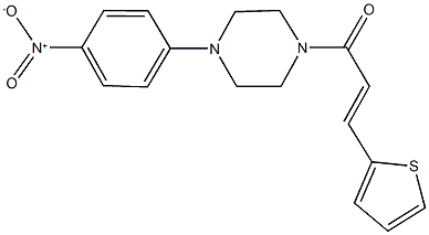 1-{4-nitrophenyl}-4-[3-(2-thienyl)acryloyl]piperazine 结构式