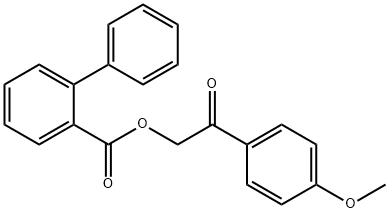 2-(4-methoxyphenyl)-2-oxoethyl [1,1'-biphenyl]-2-carboxylate 结构式