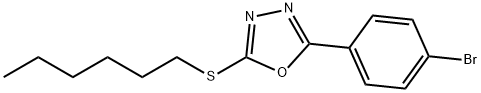 2-(4-bromophenyl)-5-(hexylsulfanyl)-1,3,4-oxadiazole 结构式