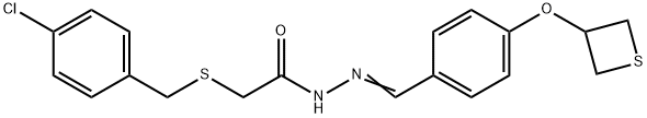 2-[(4-chlorobenzyl)sulfanyl]-N'-[4-(3-thietanyloxy)benzylidene]acetohydrazide 结构式