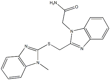 2-(2-{[(1-methyl-1H-benzimidazol-2-yl)sulfanyl]methyl}-1H-benzimidazol-1-yl)acetamide 结构式