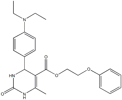 2-phenoxyethyl 4-[4-(diethylamino)phenyl]-6-methyl-2-oxo-1,2,3,4-tetrahydro-5-pyrimidinecarboxylate 结构式