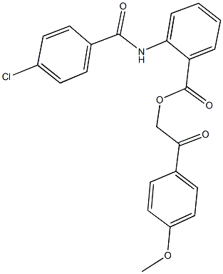 2-(4-methoxyphenyl)-2-oxoethyl 2-[(4-chlorobenzoyl)amino]benzoate 结构式