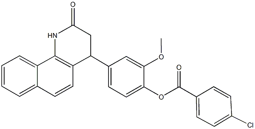 2-methoxy-4-(2-oxo-1,2,3,4-tetrahydrobenzo[h]quinolin-4-yl)phenyl 4-chlorobenzoate 结构式