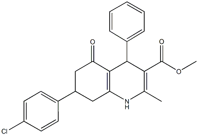 methyl 7-(4-chlorophenyl)-2-methyl-5-oxo-4-phenyl-1,4,5,6,7,8-hexahydro-3-quinolinecarboxylate 结构式