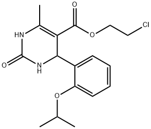 2-chloroethyl 4-(2-isopropoxyphenyl)-6-methyl-2-oxo-1,2,3,4-tetrahydro-5-pyrimidinecarboxylate 结构式