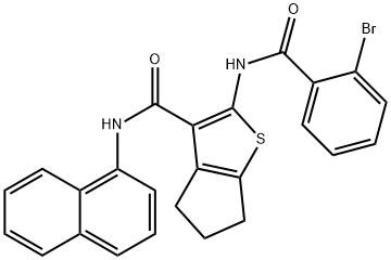 2-[(2-bromobenzoyl)amino]-N-(1-naphthyl)-5,6-dihydro-4H-cyclopenta[b]thiophene-3-carboxamide 结构式