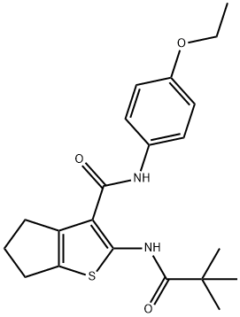 2-[(2,2-dimethylpropanoyl)amino]-N-(4-ethoxyphenyl)-5,6-dihydro-4H-cyclopenta[b]thiophene-3-carboxamide 结构式