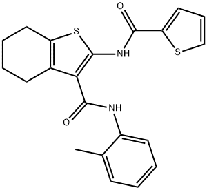 N-(2-methylphenyl)-2-[(2-thienylcarbonyl)amino]-4,5,6,7-tetrahydro-1-benzothiophene-3-carboxamide 结构式