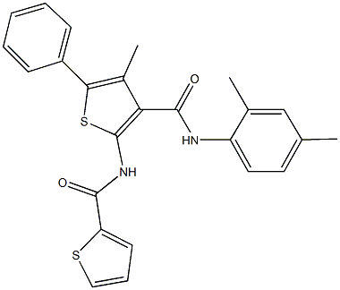 N-{3-[(2,4-dimethylanilino)carbonyl]-4-methyl-5-phenyl-2-thienyl}-2-thiophenecarboxamide 结构式