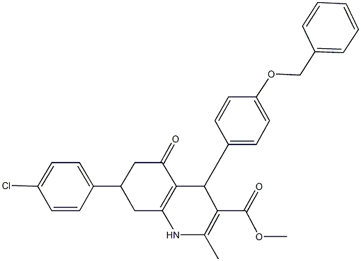 methyl 4-[4-(benzyloxy)phenyl]-7-(4-chlorophenyl)-2-methyl-5-oxo-1,4,5,6,7,8-hexahydro-3-quinolinecarboxylate 结构式