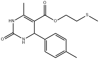 2-(methylsulfanyl)ethyl 6-methyl-4-(4-methylphenyl)-2-oxo-1,2,3,4-tetrahydro-5-pyrimidinecarboxylate 结构式