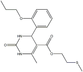 2-(methylsulfanyl)ethyl 6-methyl-2-oxo-4-(2-propoxyphenyl)-1,2,3,4-tetrahydro-5-pyrimidinecarboxylate 结构式