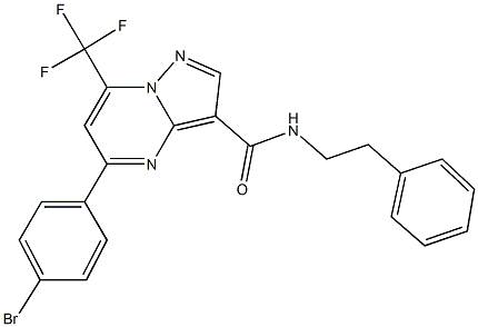 5-(4-bromophenyl)-N-(2-phenylethyl)-7-(trifluoromethyl)pyrazolo[1,5-a]pyrimidine-3-carboxamide 结构式