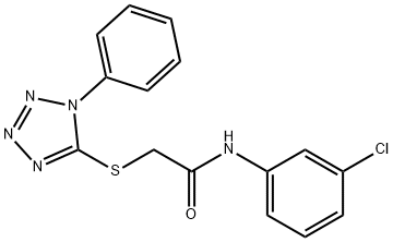 N-(3-chlorophenyl)-2-[(1-phenyl-1H-tetraazol-5-yl)sulfanyl]acetamide 结构式